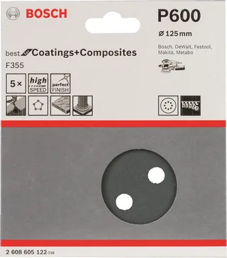 Bosch - 5-delige schuurbladenset 125 mm, 600 by Bosch Professional – product image 1 of 2