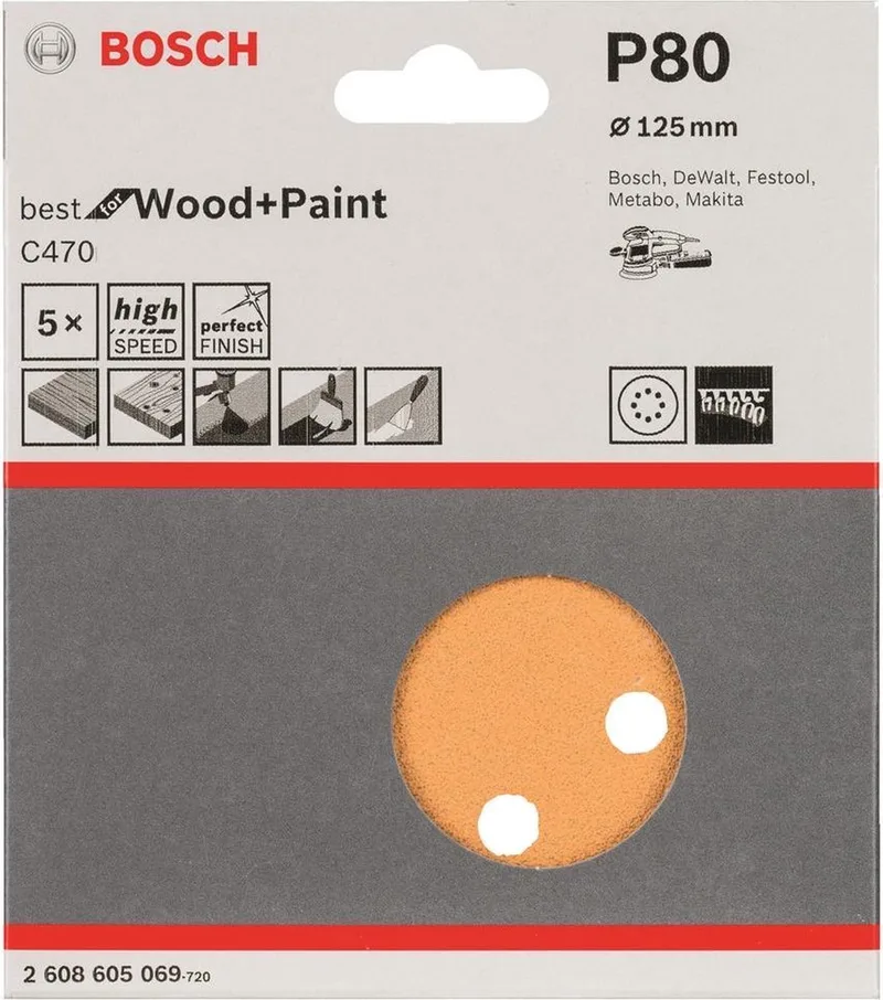 Bosch - 5-delige schuurbladenset 125 mm, 80 by Bosch Professional – product image