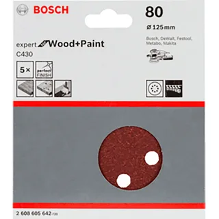 Accesorios C 430 D125 Mm Holzkörnung 80 5 Einheiten von Bosch – Produktbild 2 von 2