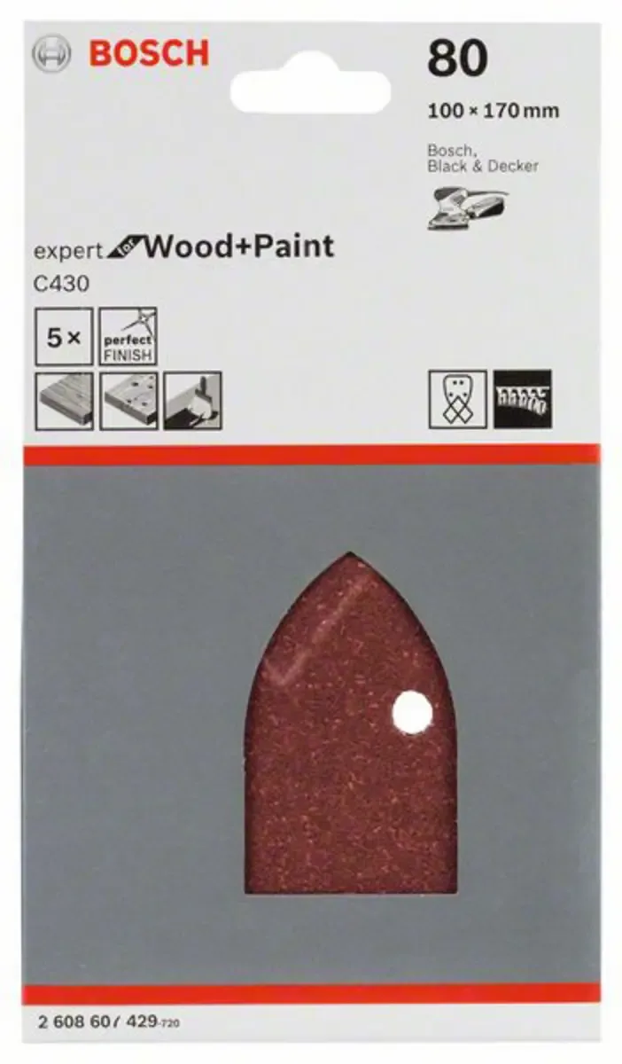 Accesorios Papier De Verre Bois Multi Expert B Et D Mouse 4p G80 5 Unités de Bosch – image du produit 2 sur 2