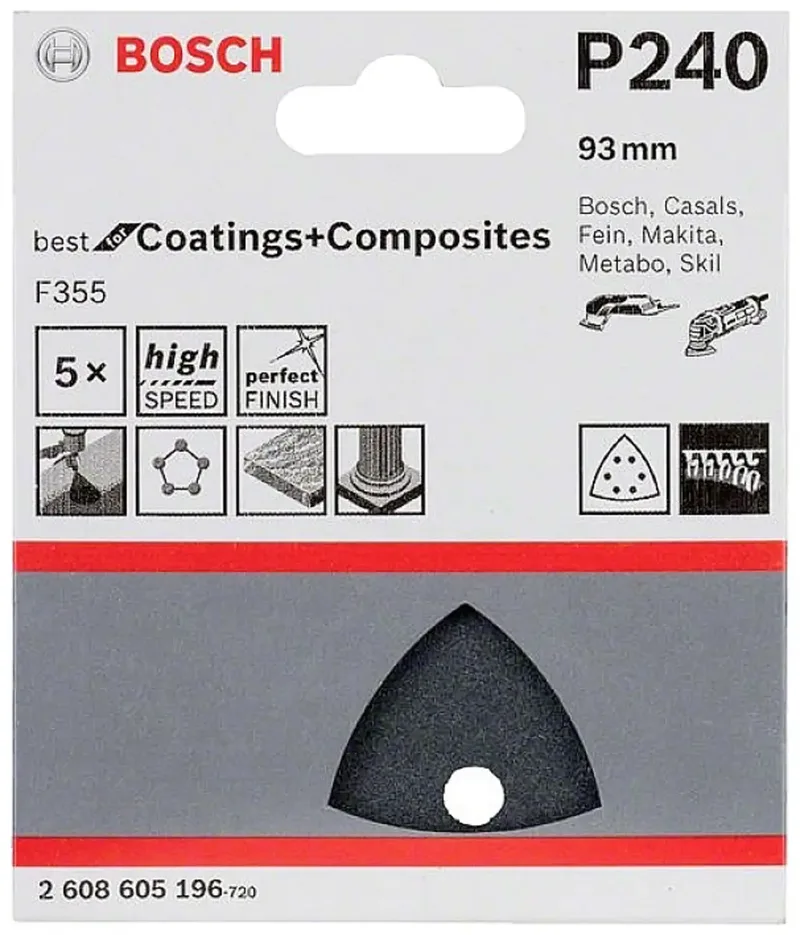 Bosch - 5-delige schuurbladenset 93 mm, 240 by Bosch Professional – product image 3 of 3