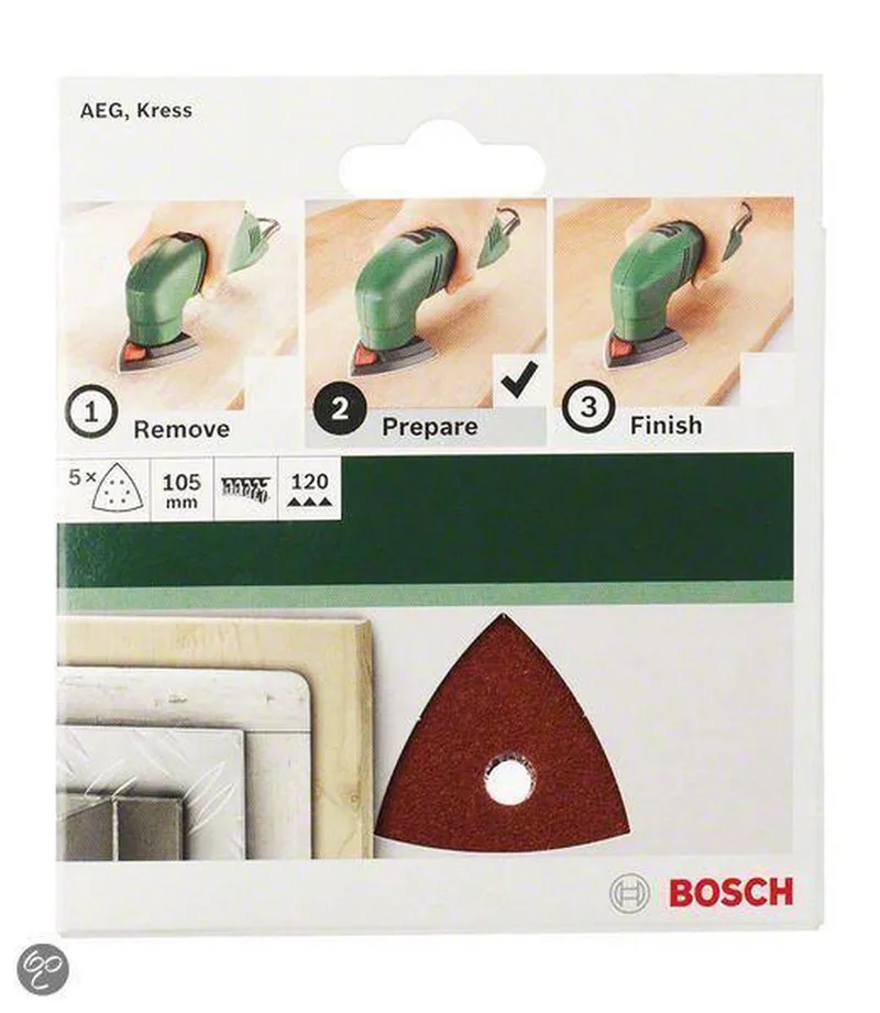 Bosch 5-delige schuurbladset voor deltaschuurmachines 105 mm - korrel 80 by Bosch Professional – product image