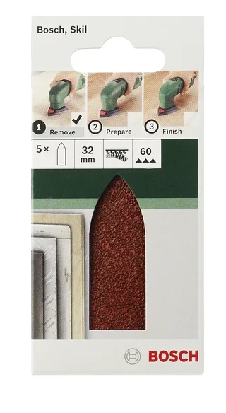 Bosch 5-delige schuurbladset voor deltaschuurmachines, adapter 32 mm - korrel 80 de Bosch Professional – image du produit 2 sur 2