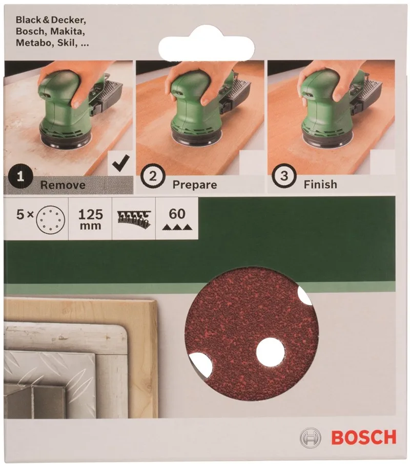 Bosch 5-delige schuurbladset voor excenterschuurmachines 125 mm geperforeerd - korrel 60 by Bosch Professional – product image