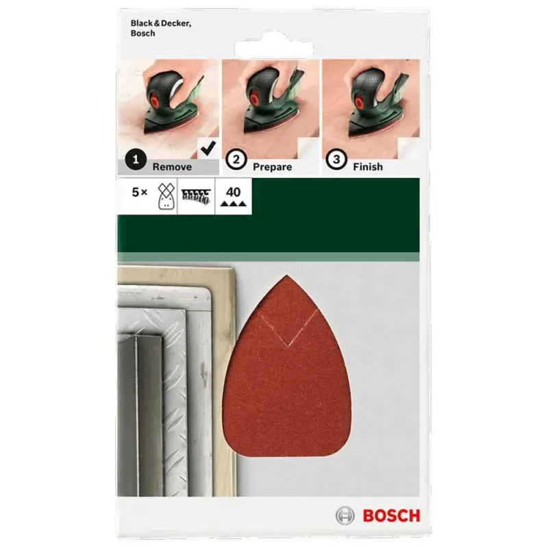 Bosch 5-delige schuurbladset voor multischuurmachines 95 x 135 mm - korrel 180 von Bosch Professional – Produktbild 2 von 2