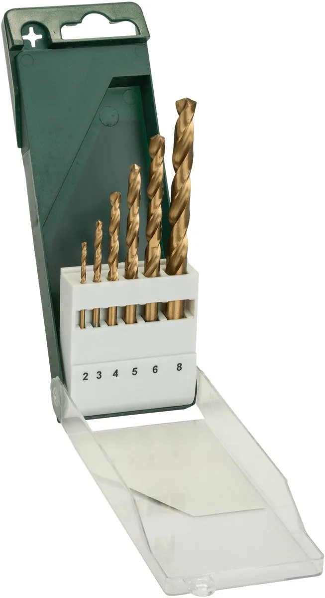 Bosch - 6-delige metaalboorset HSS-TiN, DIN 338 2,0; 3,0; 4,0; 5,0; 6,0; 8,0 mm van Bosch Professional – productafbeelding