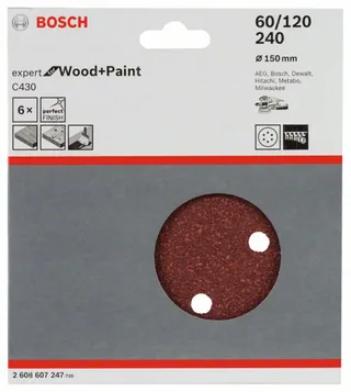 Bosch - 6-delige schuurbladset 150 mm, 40 de Bosch Professional – image du produit 2 sur 2