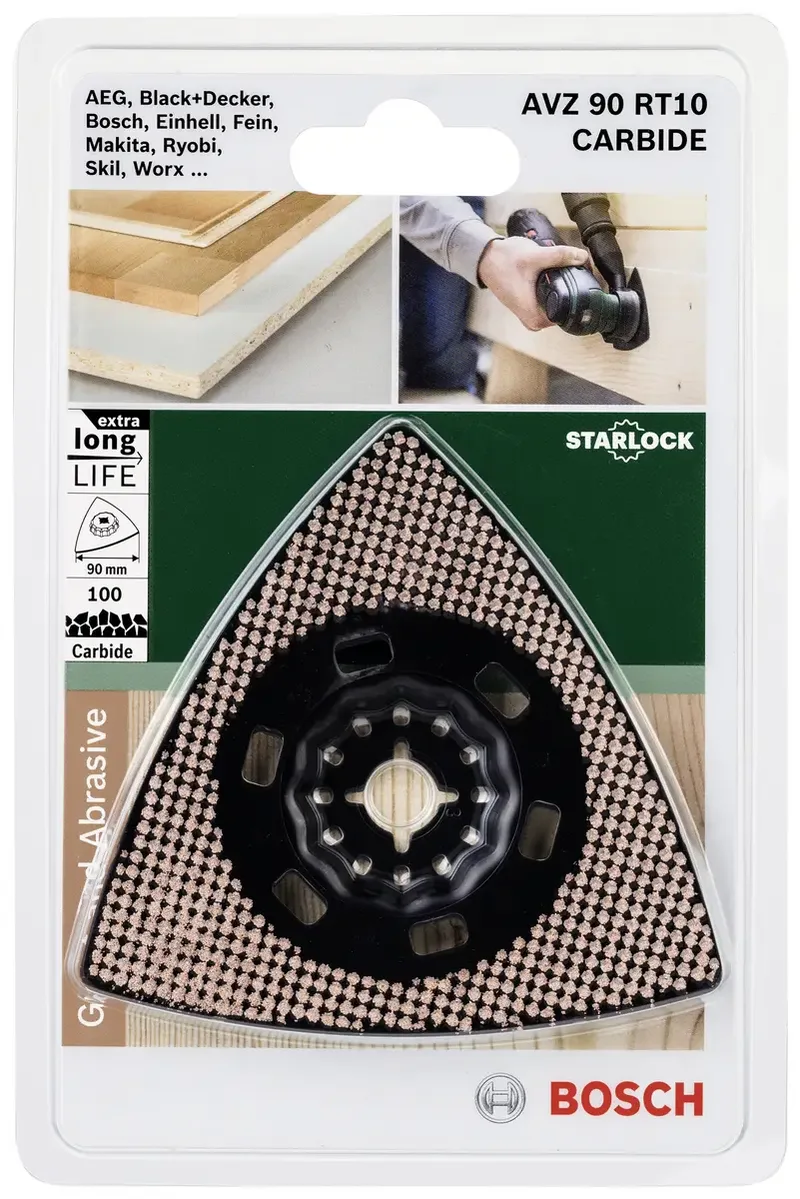 Carbide-RIFF Schleifplatte AVZ 90 RT10, 90 mm, Carbide Sanding Grit 10 von Bosch Professional – Produktbild 2 von 2