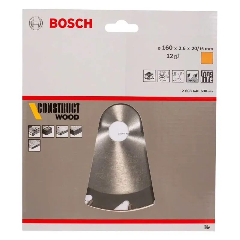 Cirkelzaagblad Construct Wood 160 x 20/16 x 2,6 mm, 12 von Bosch Professional – Produktbild 2 von 2