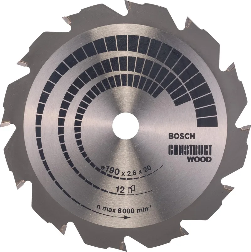 Cirkelzaagblad Construct Wood - 190 x 20/16 x 2,6 mm, 12 by Bosch Professional – product image