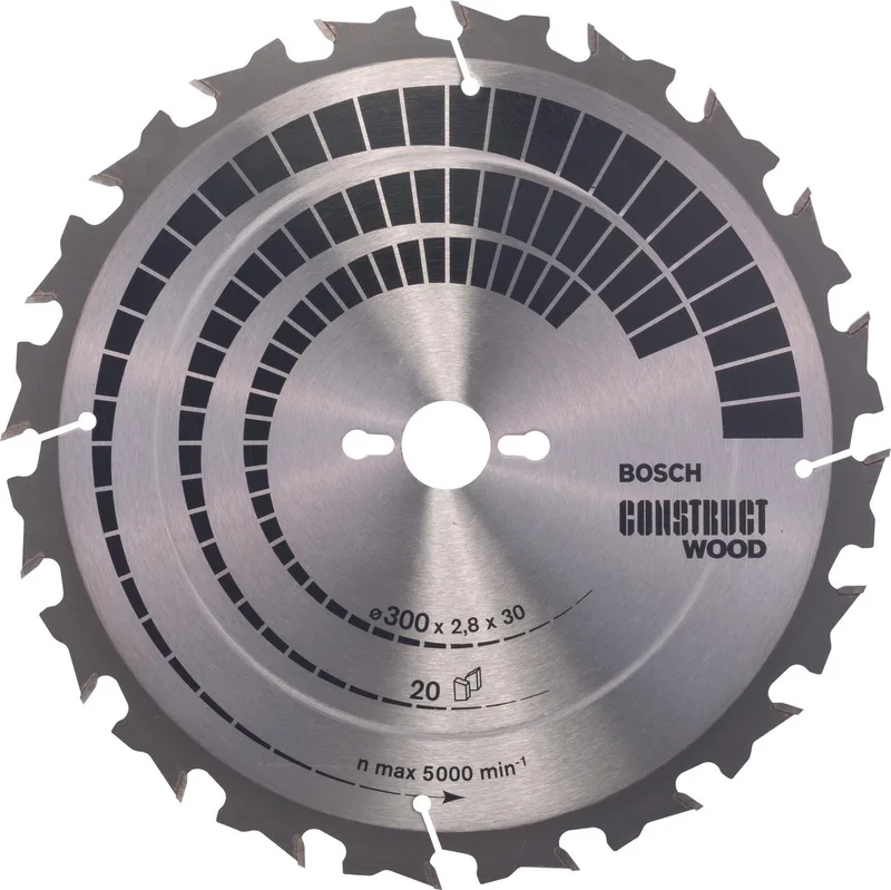 Cirkelzaagblad Construct Wood 300 x 30 x 2,8 mm, 20 by Bosch Professional – product image