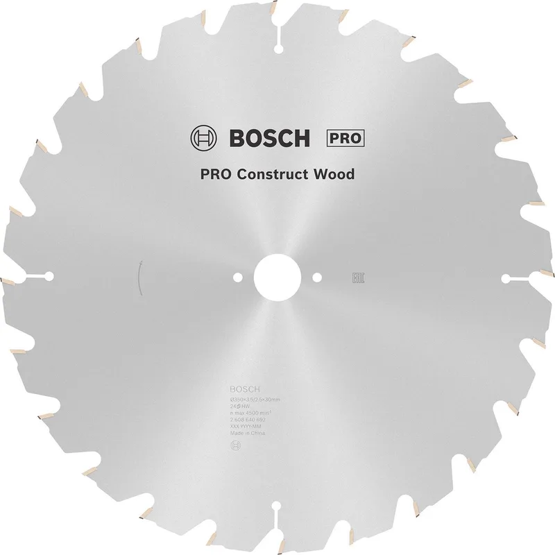 Cirkelzaagblad Construct Wood 350 x 30 x 3,5 mm, 24 by Bosch Professional – product image 1 of 2