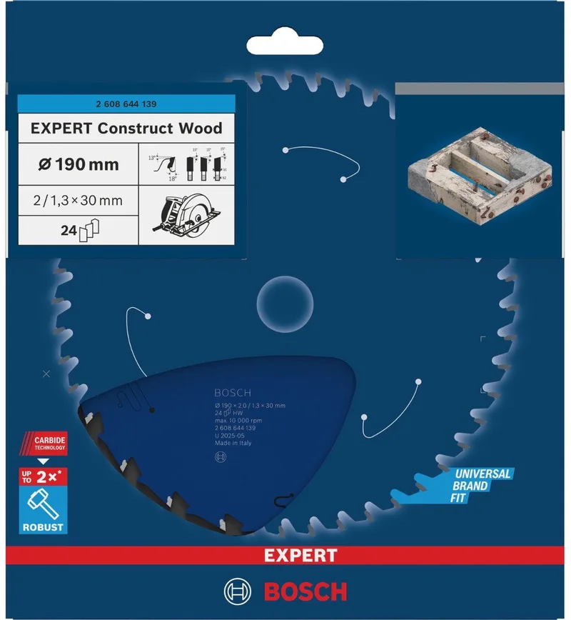 Cirkelzaagblad expert for Wood 190x30x2.0x24 T by Bosch Professional – product image