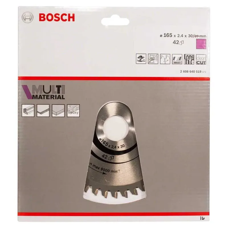Cirkelzaagblad Multi Material 165 x 30/20 x 2,4 mm, 42 by Bosch – product image 2 of 2