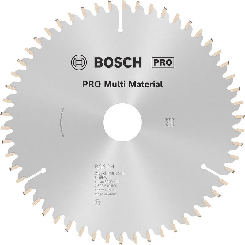 Cirkelzaagblad Multi Material - 190 x 30 x 2,4 mm - 54 tanden von Bosch Professional – Produktbild