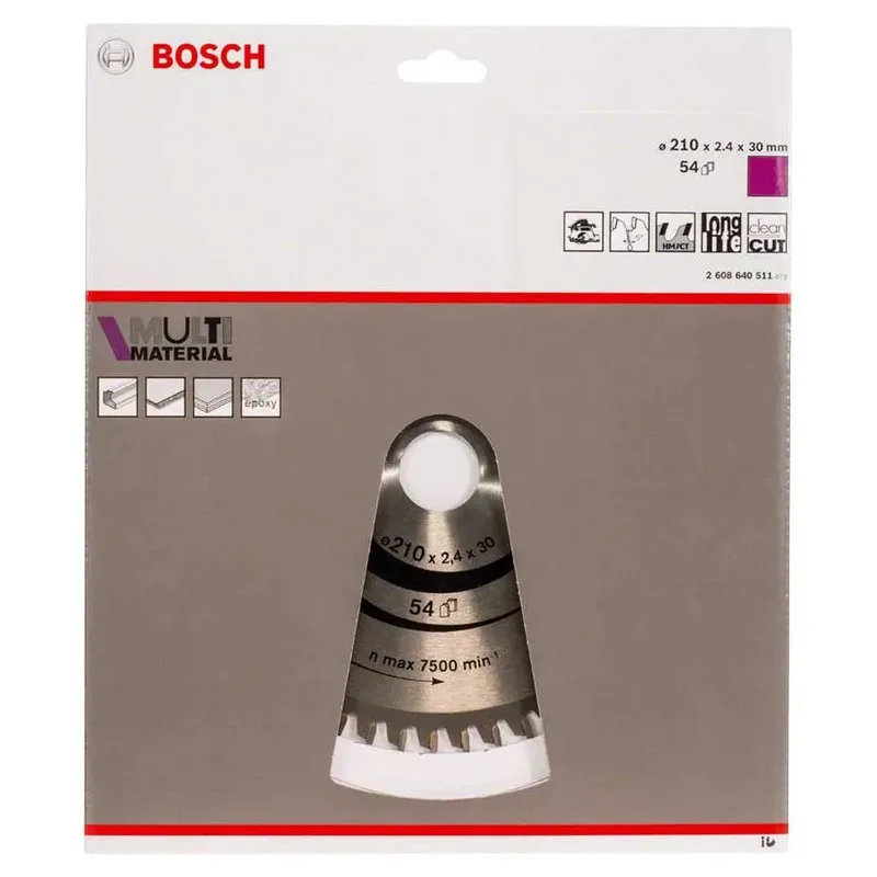 Cirkelzaagblad Multi Material 210 x 30 x 2,4 mm, 54 van Bosch – productafbeelding 2 van 2