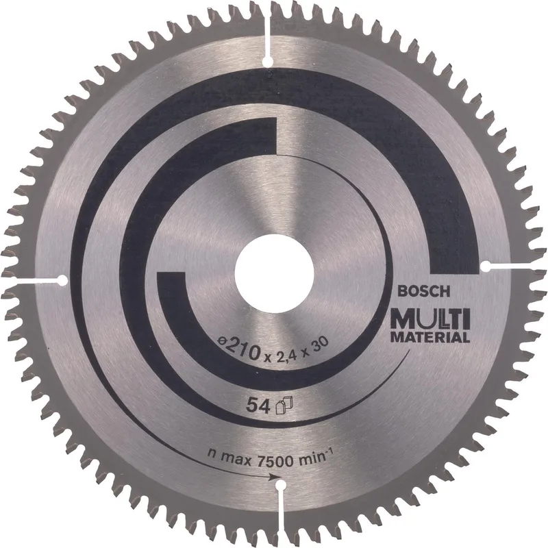 Cirkelzaagblad Multi Material - 210 x 30 x 2,5 mm - 80 tanden van Bosch – productafbeelding 1 van 2