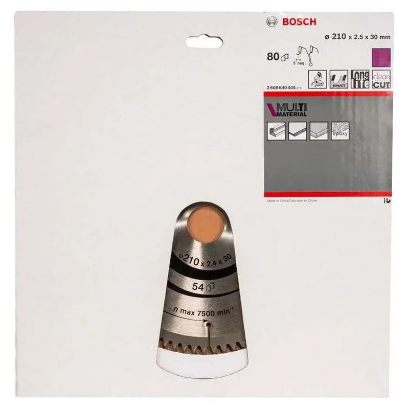 Cirkelzaagblad Multi Material - 210 x 30 x 2,5 mm - 80 tanden van Bosch – productafbeelding 2 van 2