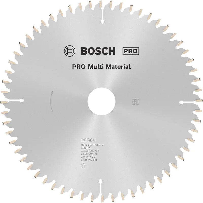Cirkelzaagblad Multi Material 216 x 30 x 2,5 mm - 60 tanden by Bosch Professional – product image 1 of 2