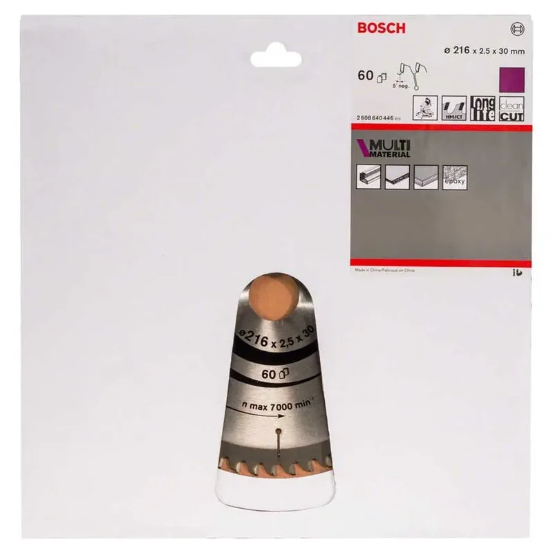 Cirkelzaagblad Multi Material 216 x 30 x 2,5 mm - 60 tanden by Bosch Professional – product image 2 of 2