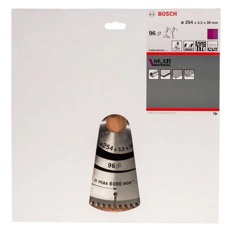Cirkelzaagblad Multi Material 254 x 30 x 3,2 mm, 96 von Bosch – Produktbild 2 von 2