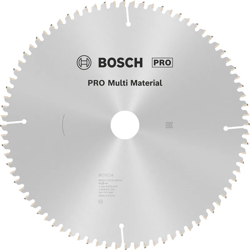 Cirkelzaagblad Multi Material 260 x 30 x 3,2 mm, 80 by Bosch Professional – product image