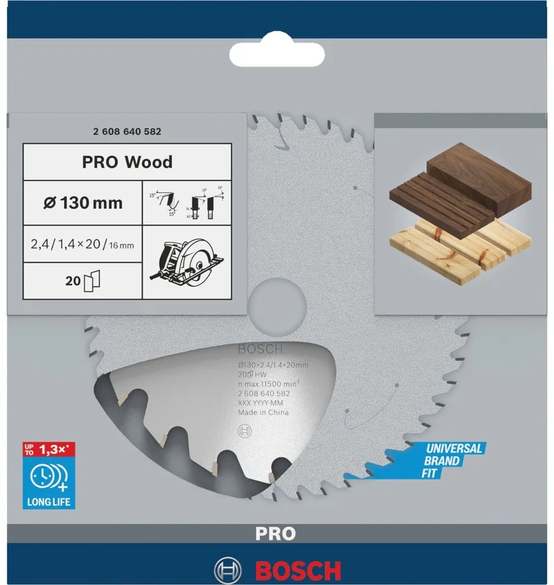 Cirkelzaagblad Optiline Wood 130 x 20/16 x 2,4 mm, 20 de Bosch Professional – image du produit
