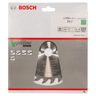 Cirkelzaagblad Optiline Wood 150 x 20/16 x 2,4 mm, 24 de Bosch Professional – image du produit 2 sur 2