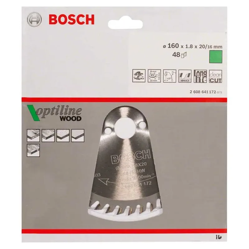 Cirkelzaagblad Optiline Wood 160 x 20/16 x 1,8 mm - 48 tanden von Bosch Professional – Produktbild 2 von 2