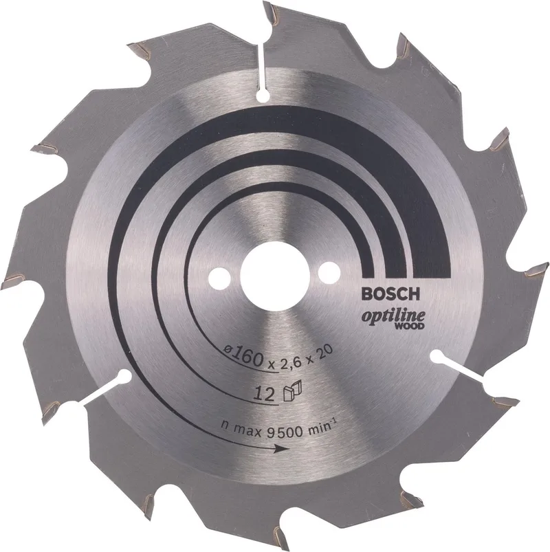 Bosch Kreissägeblatt Optiline Wood für Handkreissägen 160 x 20/16 x 2,6 mm 12 von Bosch Professional – Produktbild
