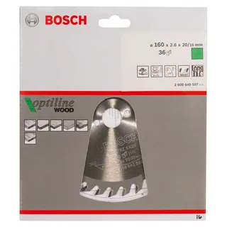 Cirkelzaagblad Optiline Wood 160 x 20/16 x 2,6 mm - 36 tanden de Bosch Professional – image du produit 2 sur 2