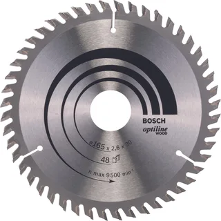 Cirkelzaagblad Optiline Wood 165 x 30/20 x 2,6 mm, 48 by Bosch Professional – product image 1 of 2