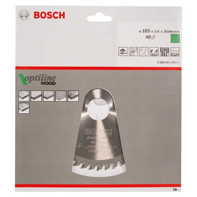 Cirkelzaagblad Optiline Wood 165 x 30/20 x 2,6 mm, 48 by Bosch Professional – product image 2 of 2