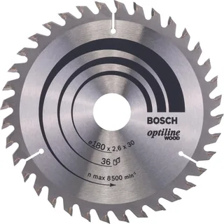 Cirkelzaagblad Optiline Wood 180 x 30/20 x 2,6 mm, 36 de Bosch Professional – image du produit 1 sur 2