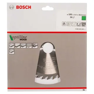 Cirkelzaagblad Optiline Wood 180 x 30/20 x 2,6 mm, 36 de Bosch Professional – image du produit 2 sur 2