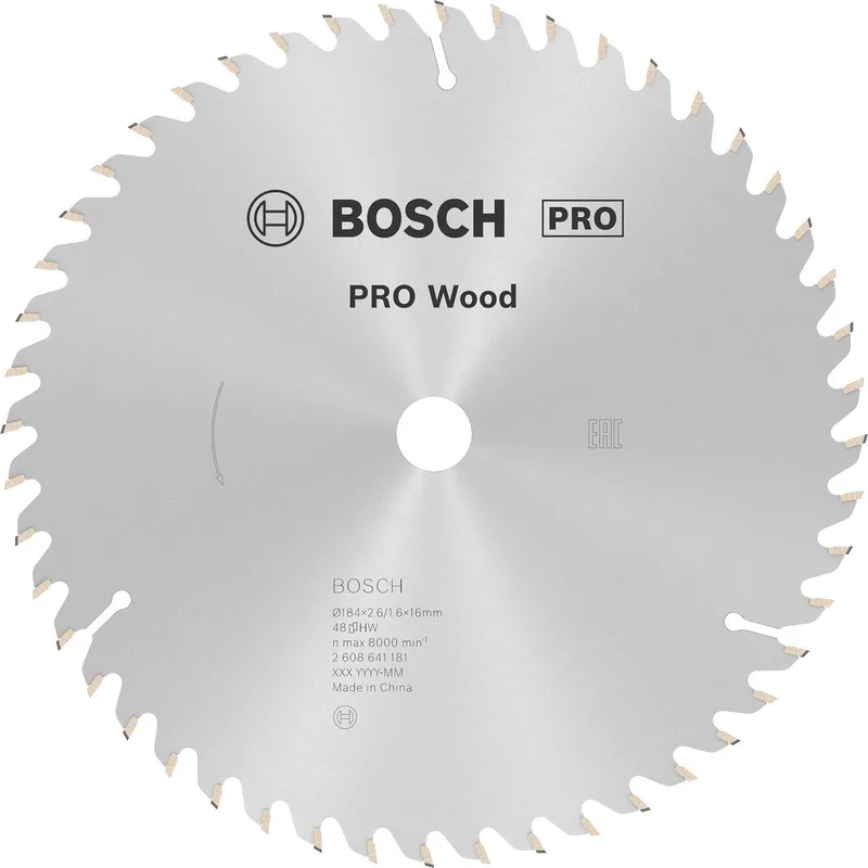 Cirkelzaagblad Optiline Wood 184 x 16 x 2,6 mm - 48 tanden de Bosch Professional – image du produit 1 sur 2