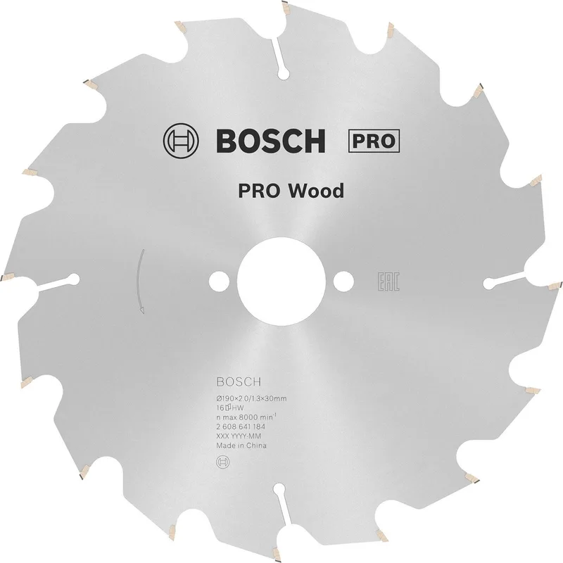 Cirkelzaagblad Optiline Wood 190 x 30 x 2,0 mm, 16 by Bosch Professional – product image 1 of 2