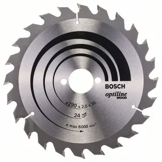 Cirkelzaagblad Optiline Wood 190 x 30 x 2,0 mm, 24 by Bosch Professional – product image 2 of 2
