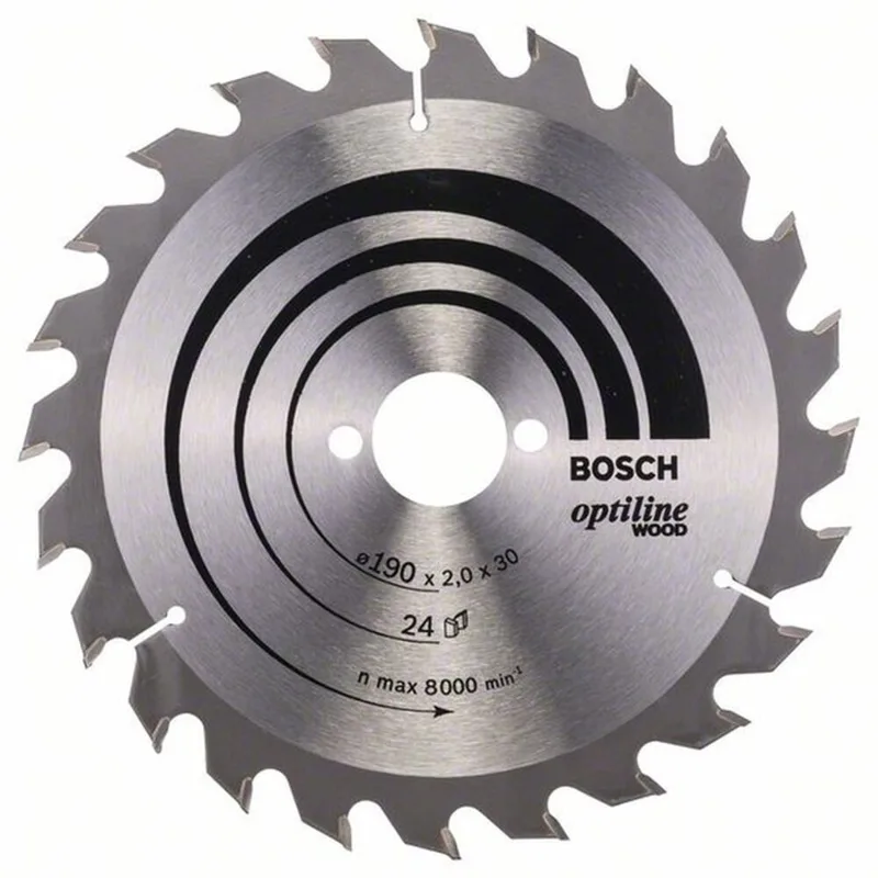 Cirkelzaagblad Optiline Wood 190 x 30 x 2,0 mm, 24 by Bosch Professional – product image 2 of 2