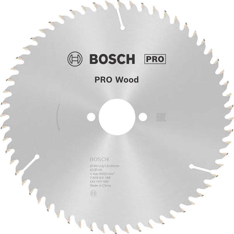 Cirkelzaagblad Optiline Wood 190X30X2,6 - 60 tanden von Bosch Professional – Produktbild 1 von 2