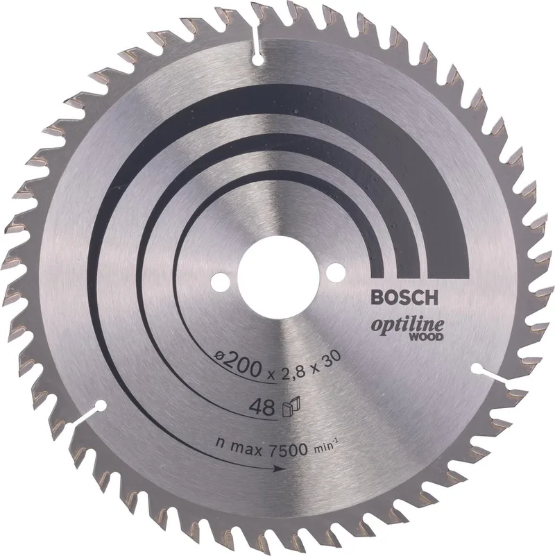 Cirkelzaagblad Optiline Wood - 200 x 30 x 2,8 mm - 48 tanden de Bosch Professional – image du produit