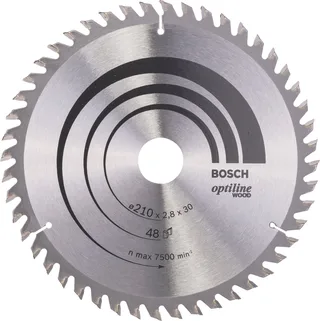 Cirkelzaagblad Optiline Wood - 210 x 30 x 2,8 mm - 48 tanden van Bosch – productafbeelding 1 van 2