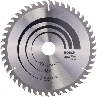 Cirkelzaagblad Optiline Wood - 210 x 30 x 2,8 mm - 48 tanden van Bosch – productafbeelding 2 van 2