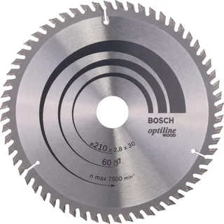 Cirkelzaagblad Optiline Wood 210 x 30 x 2,8 mm, 60 van Bosch – productafbeelding 1 van 2