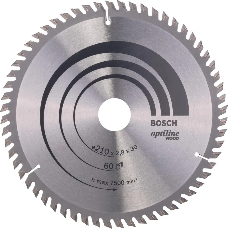Cirkelzaagblad Optiline Wood 210 x 30 x 2,8 mm, 60 van Bosch – productafbeelding 1 van 2