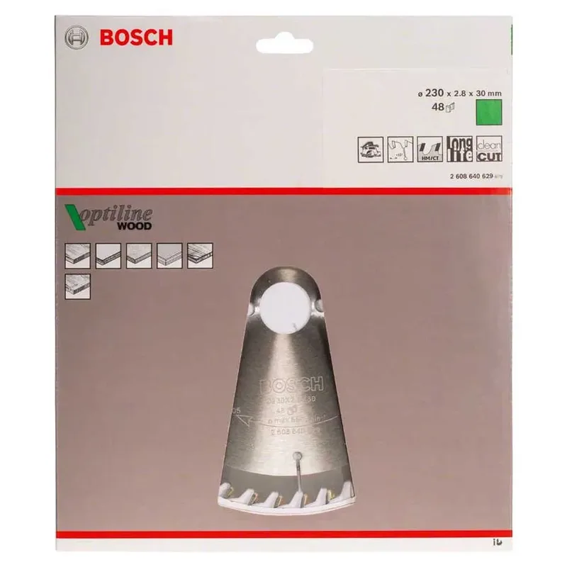 Cirkelzaagblad Optiline Wood 230 x 30 x 2,8 mm, 48 by Bosch Professional – product image 2 of 2