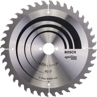 Cirkelzaagblad Optiline Wood 250 x 30 x 3,2 mm, 40 fra Bosch Professional – produktbillede 2 af 2