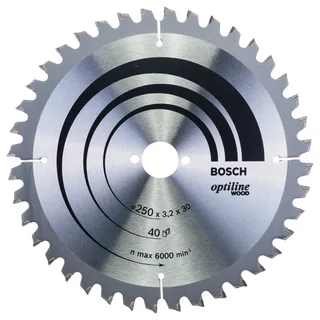 Cirkelzaagblad Optiline Wood 250 x 30 x 3,2 mm, 40 von Bosch Professional – Produktbild 1 von 2