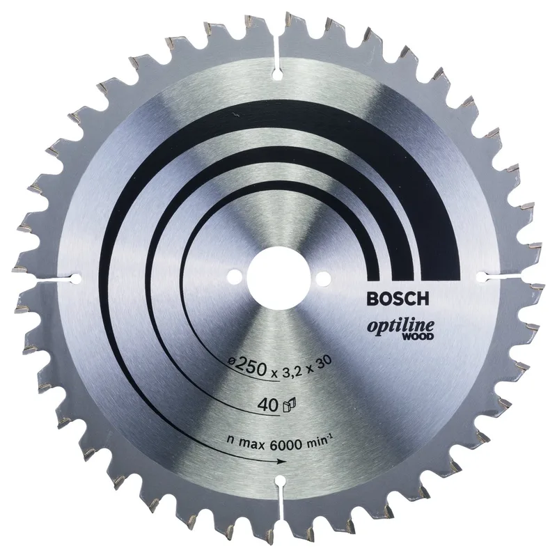 Cirkelzaagblad Optiline Wood 250 x 30 x 3,2 mm, 40 von Bosch Professional – Produktbild 1 von 2