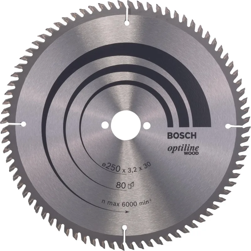 Cirkelzaagblad Optiline Wood 250 x 30 x 3,2 mm, 80 by Bosch Professional – product image
